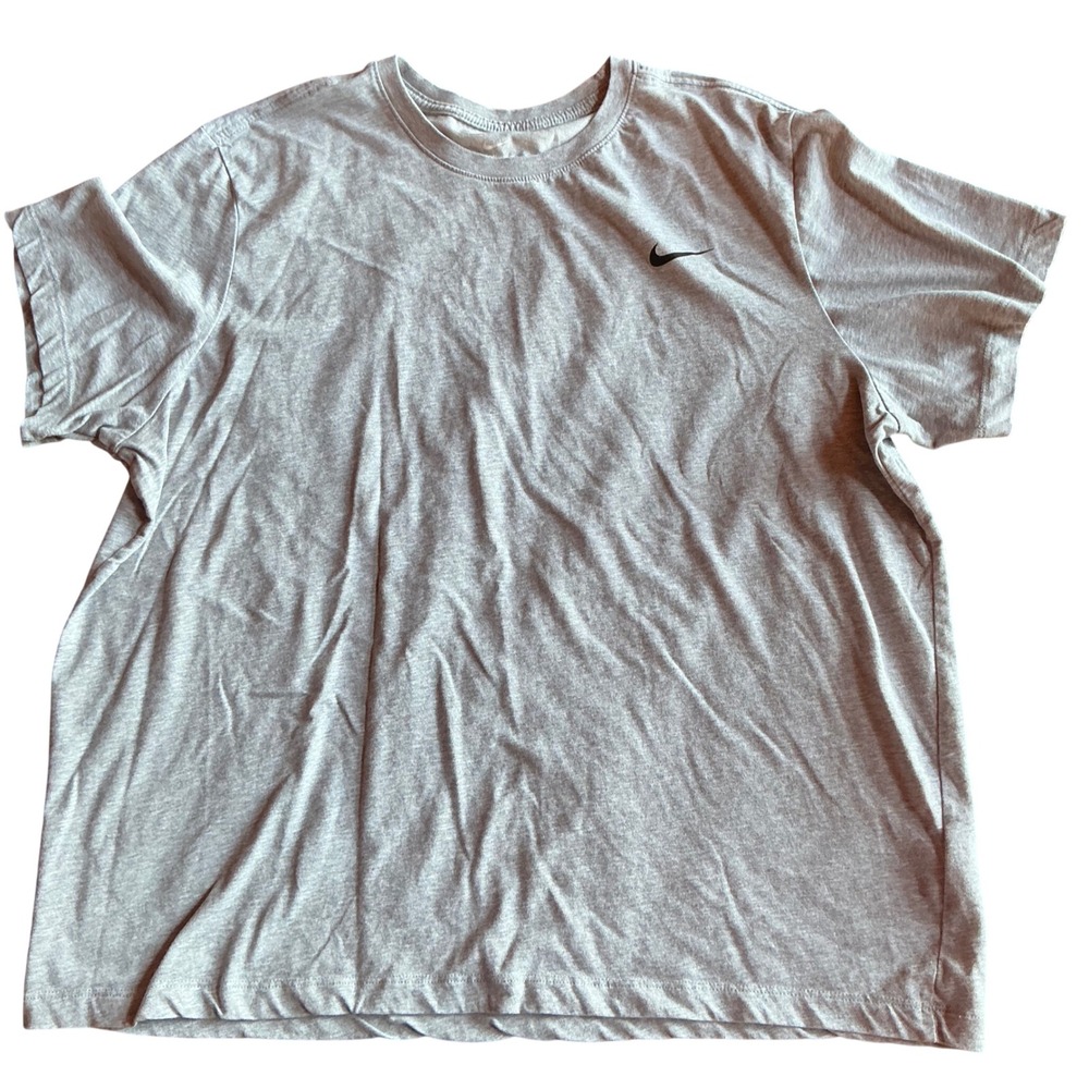 Nike Dri Fit Grey T Shirt Mens 2X Cotton‎ Polyester Blend Athletic